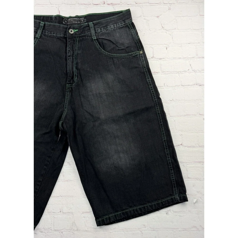 Vintage Southpole Black Jean Shorts Mens 38 Shorts Baggy Y2K Hip Hop